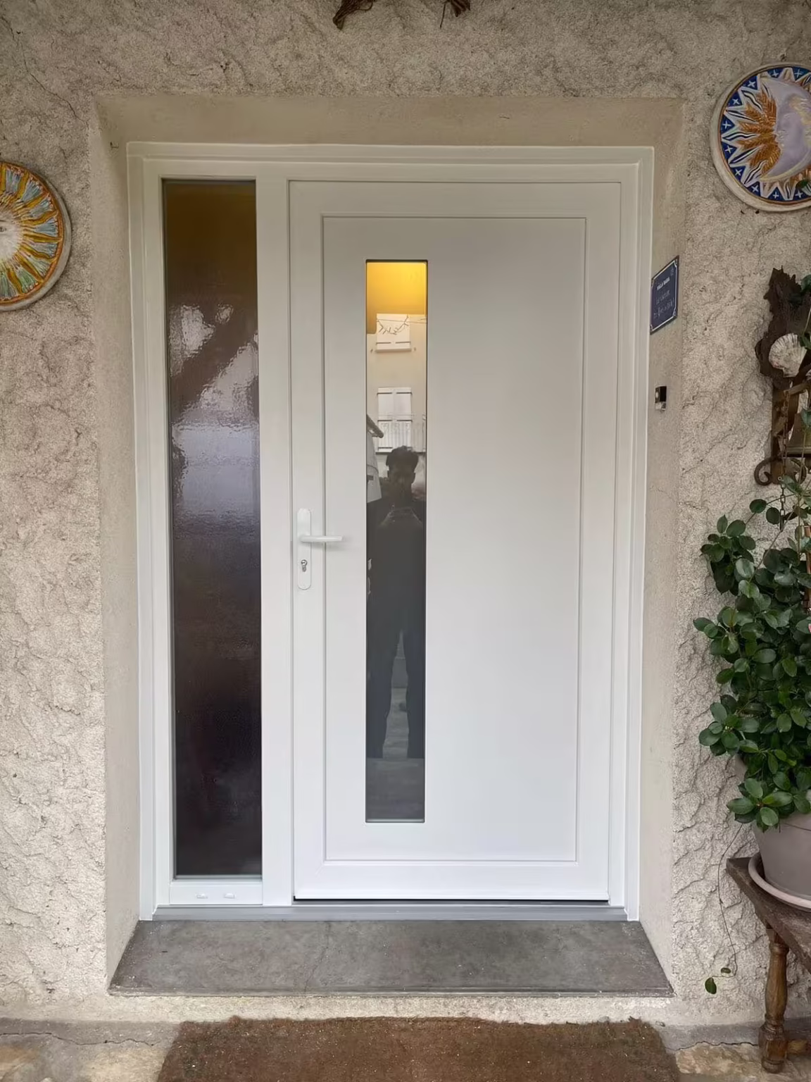 Porte entree pvc blanc imposte la ferte alais apres